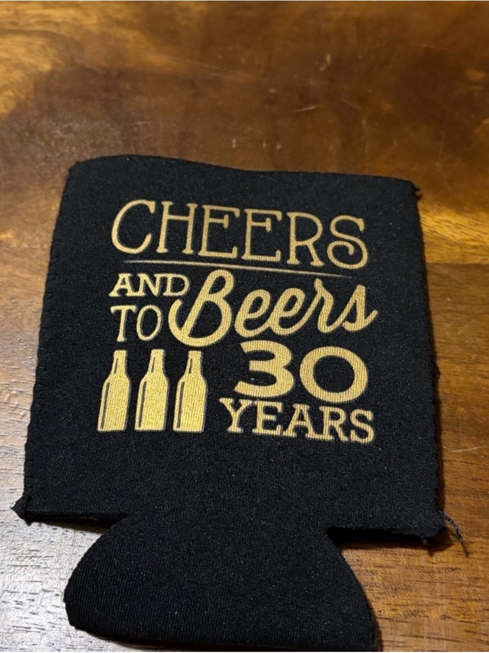 Cheers and Beers to 30 Years Can Cooler - Black & Gold